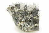 Brassy Chalcopyrite, Pyrite, and Sphalerite on Quartz - Peru #257276-1